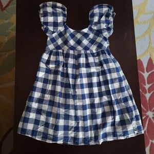 Janie and Jack Navy and White Checkered Dress